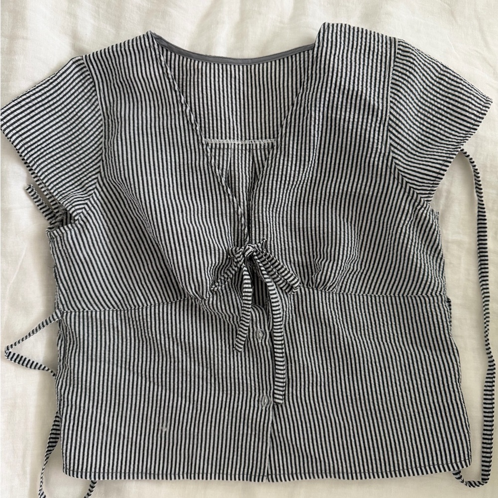 Striped Black and White Women's Top